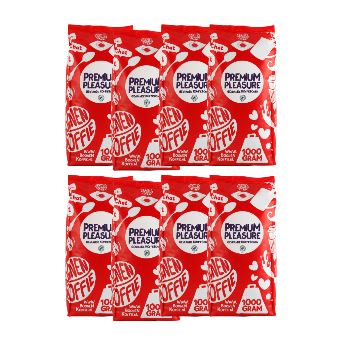 Voordeelpakket Boonen Premium Pleasure RFA koffiebonen - 8 x 1 KG